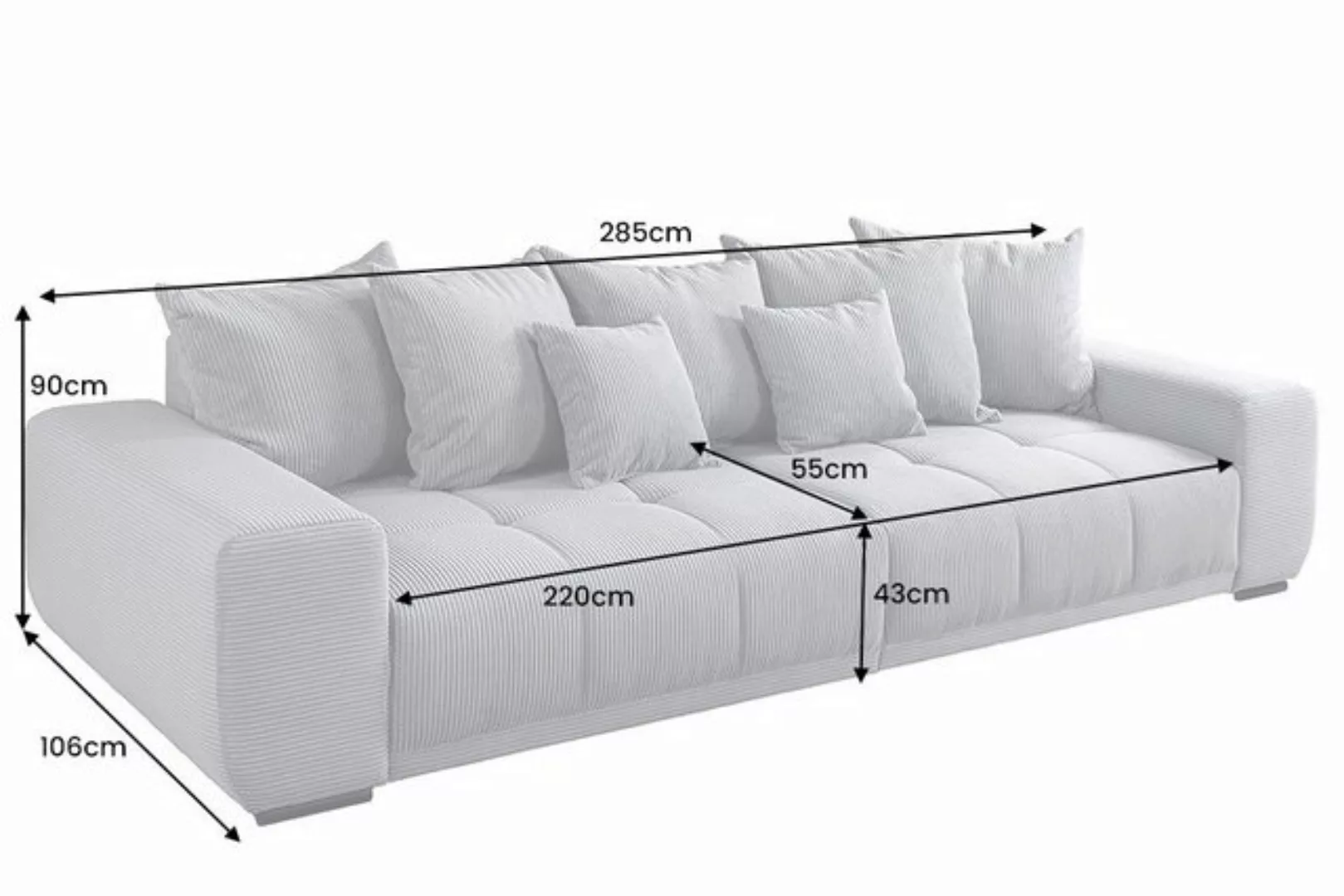 riess-ambiente Big-Sofa ELEGANCIA 285cm champagner beige, Einzelartikel 1 T günstig online kaufen