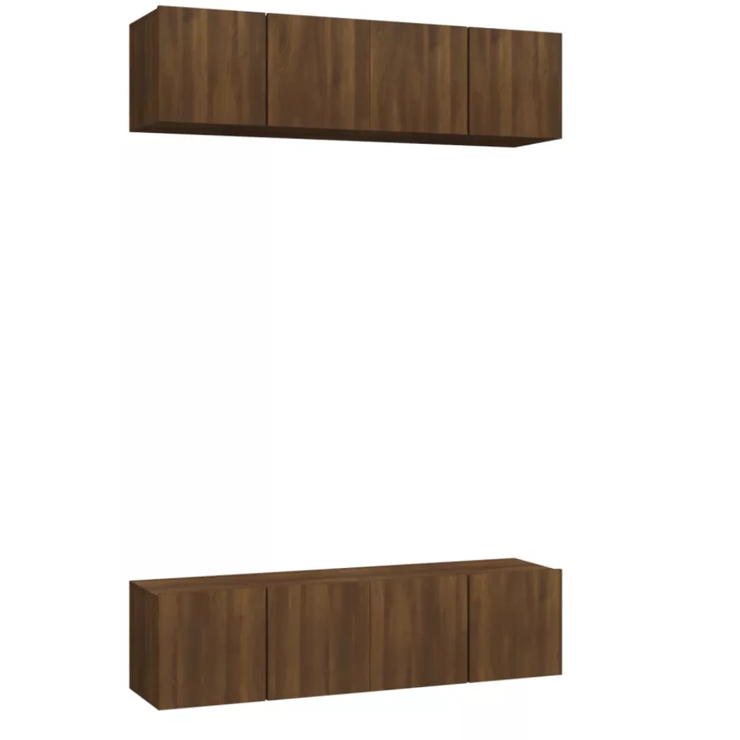 Vidaxl Tv-wandschränke 4 Stk. Braun Eiche 60x30x30 Cm Holzwerkstoff günstig online kaufen