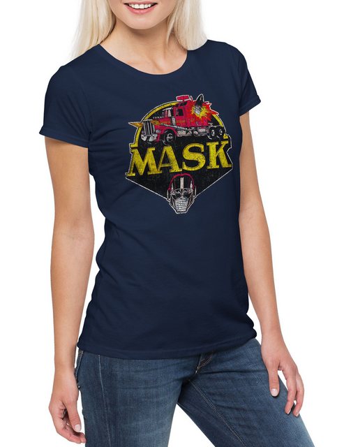 Urban Backwoods Print-Shirt Mask Vintage Logo Damen T-Shirt Venom Kult TV C günstig online kaufen