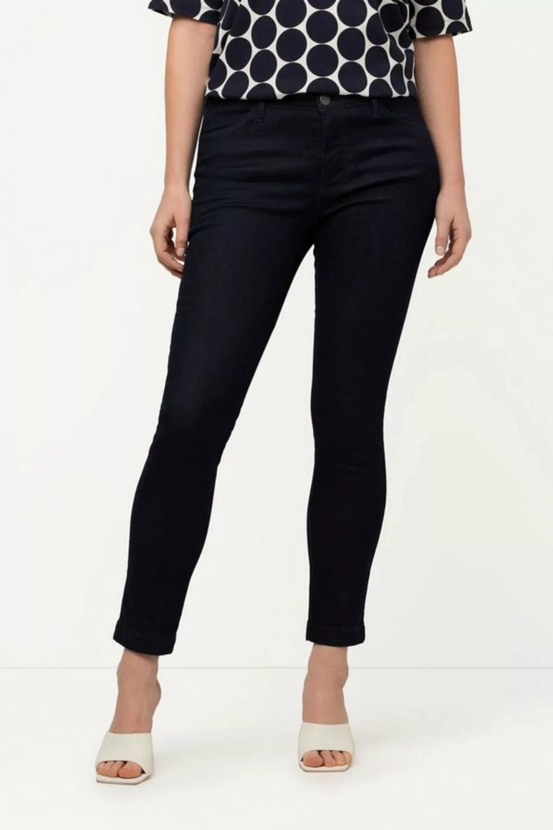 Ulla Popken Funktionshose Skinny-Jeans schmales Bein Stretch Lyocellmix günstig online kaufen