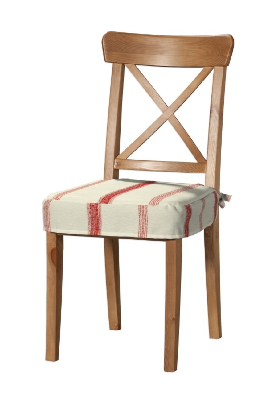 Sitzkissen geeignet für das Ikea Modell Ingolf, creme- rot gestreift, Model günstig online kaufen