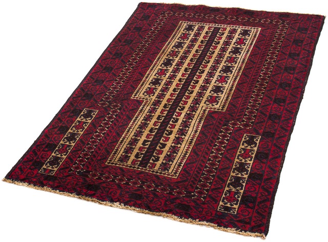 morgenland Orientteppich »Belutsch - 130 x 82 cm - dunkelrot«, rechteckig, günstig online kaufen