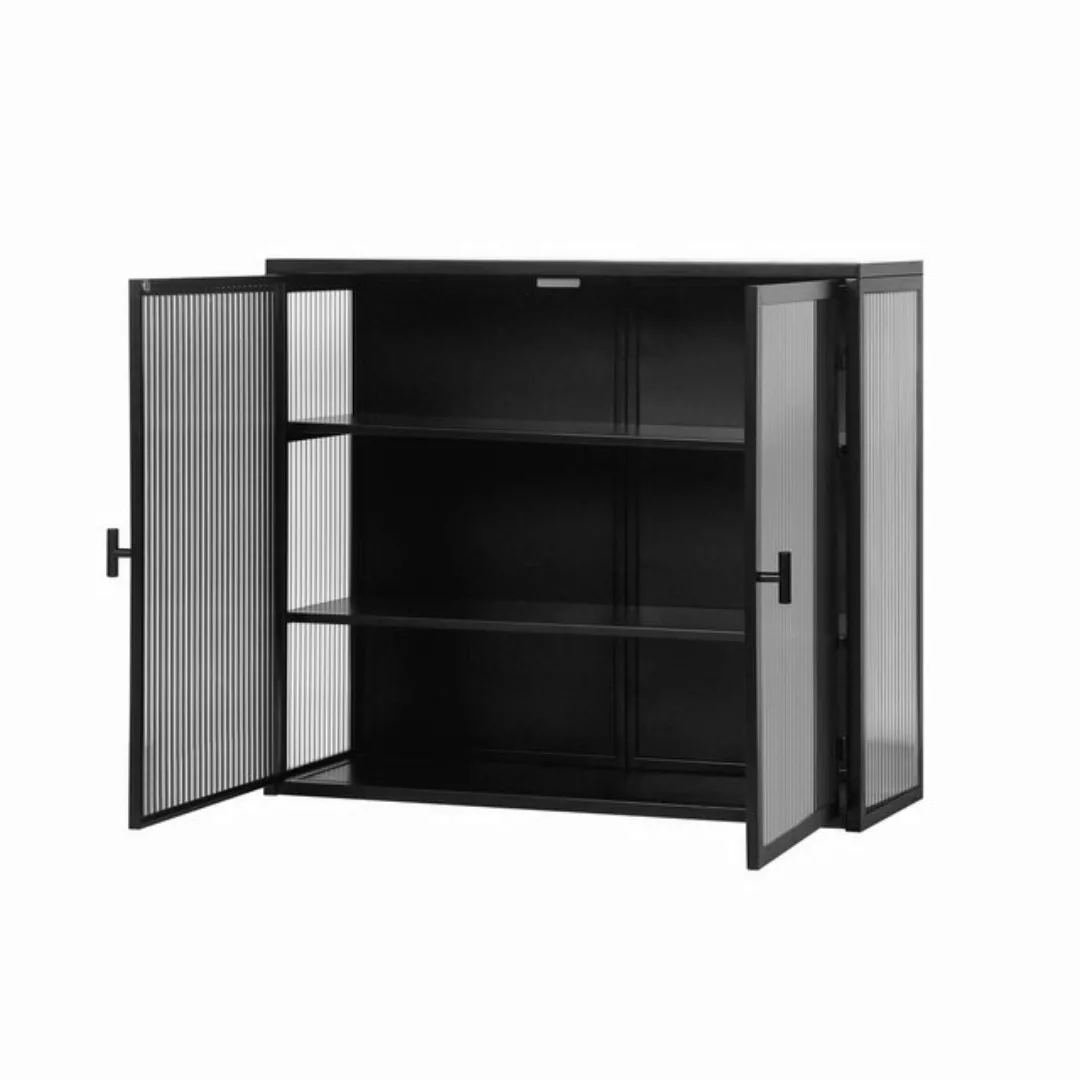 OKWISH Hängeschrank mit Glastüren, dreistufiger Stauraum 70 cm Wandschrank, günstig online kaufen