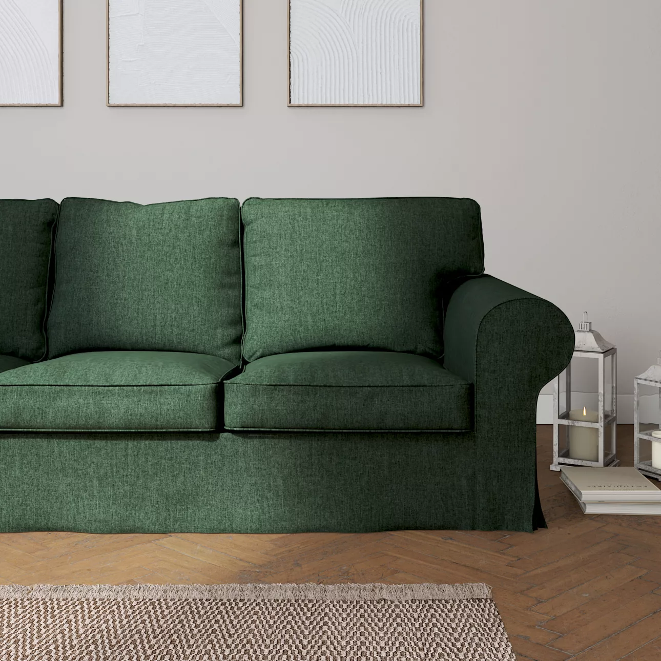 Bezug für Ektorp 3-Sitzer Schlafsofa, neues Modell (2013), dunkelgrün, 40cm günstig online kaufen