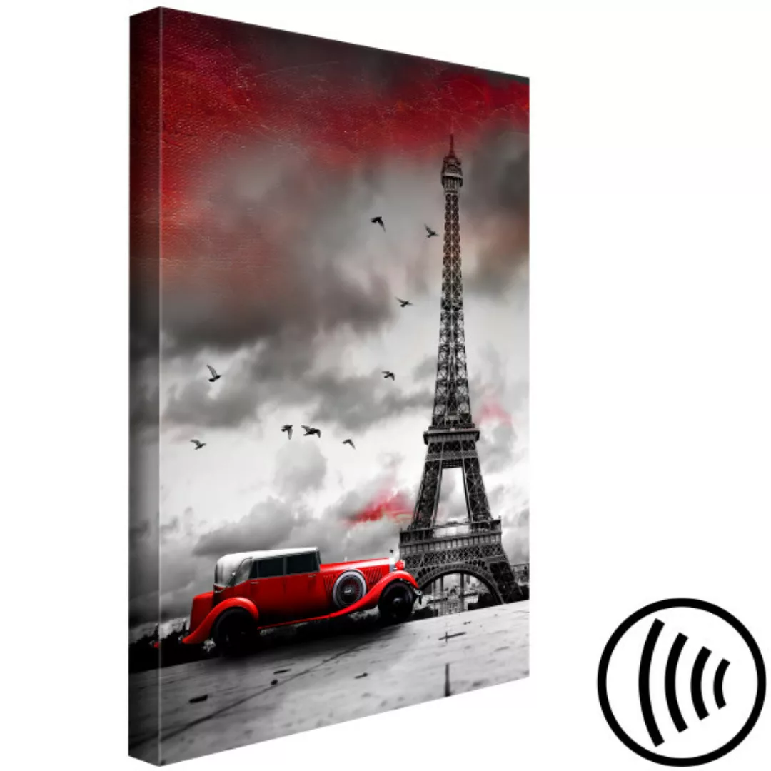 Wandbild Red Car in Paris (1 Part) Vertical XXL günstig online kaufen