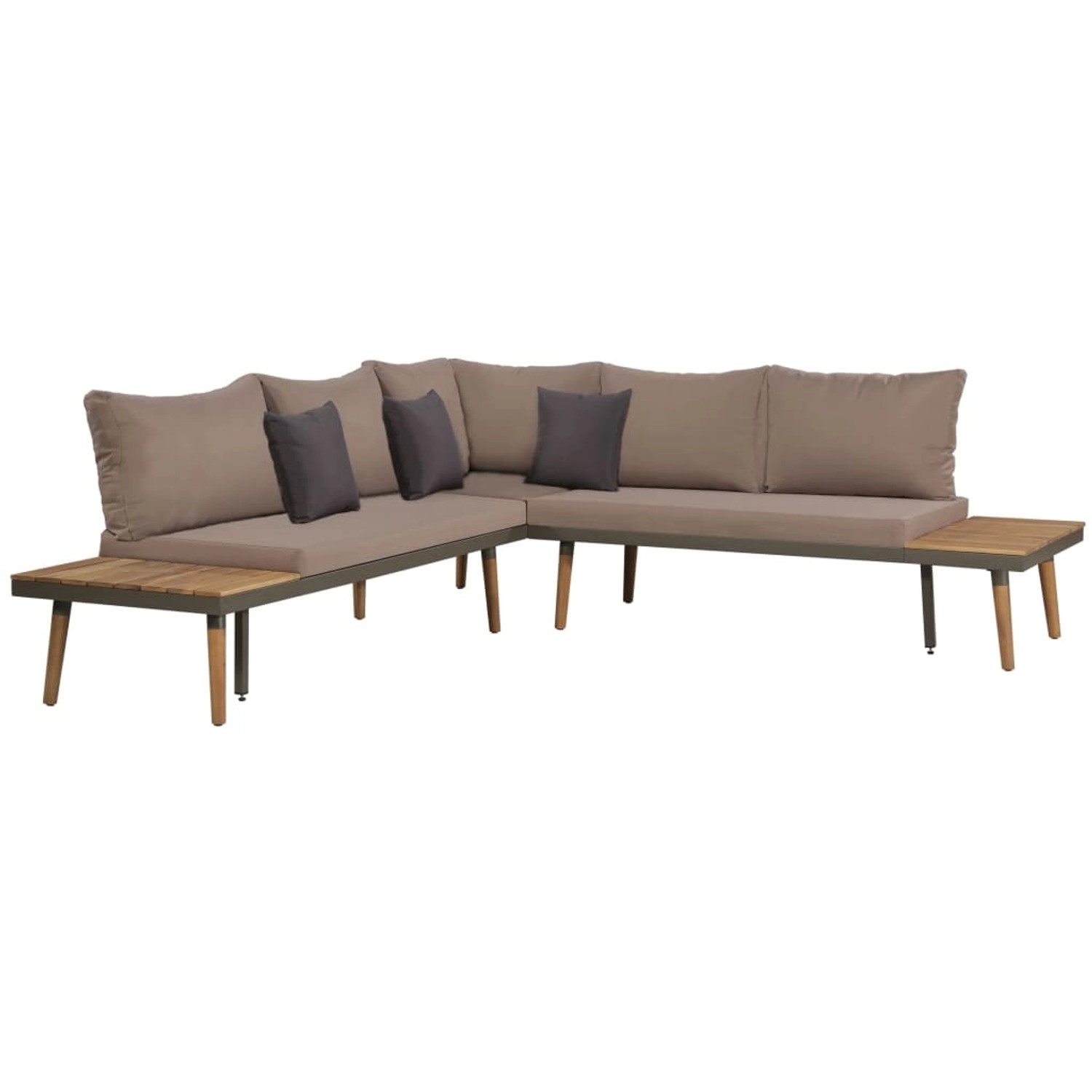 4-tlg. Garten-lounge-set Mit Auflagen Massivholz Akazie Braun günstig online kaufen