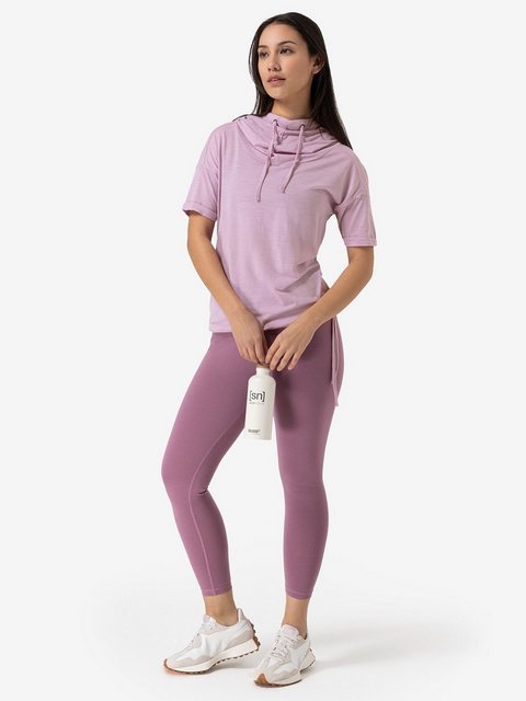 SUPER.NATURAL Hoodie kurzarm für Damen, Merino JUSTSHORT mit Tunnelzug, cas günstig online kaufen