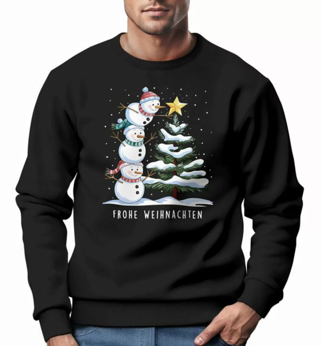 MoonWorks Sweatshirt Sweatshirt Herren Frohe Weihnachten Schneemann Design günstig online kaufen