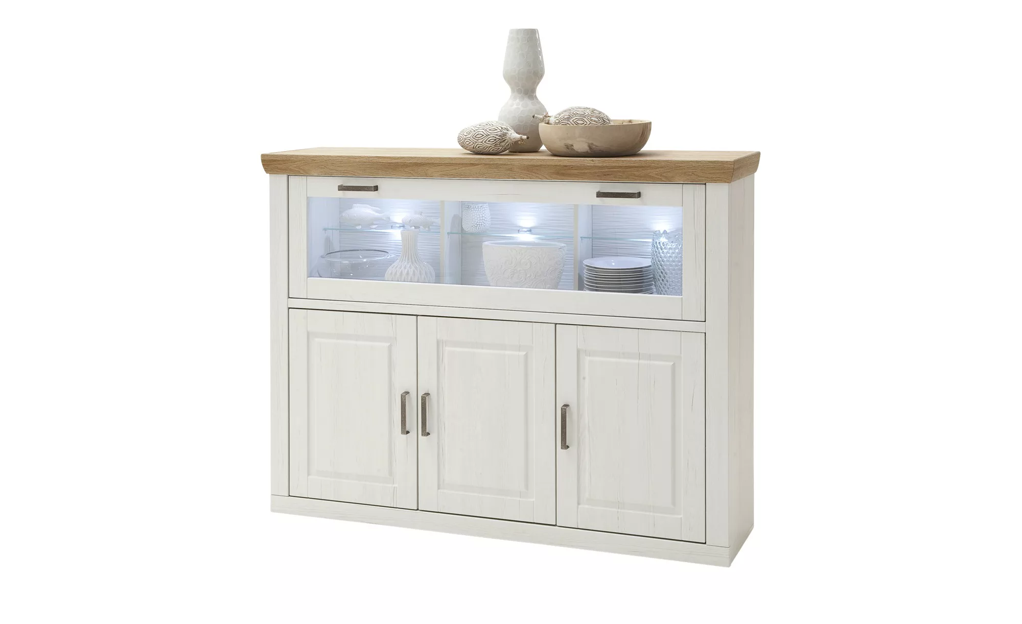 maison bleue Highboard  Xanten ¦ weiß ¦ Maße (cm): B: 163 H: 123 T: 40.0 Ko günstig online kaufen