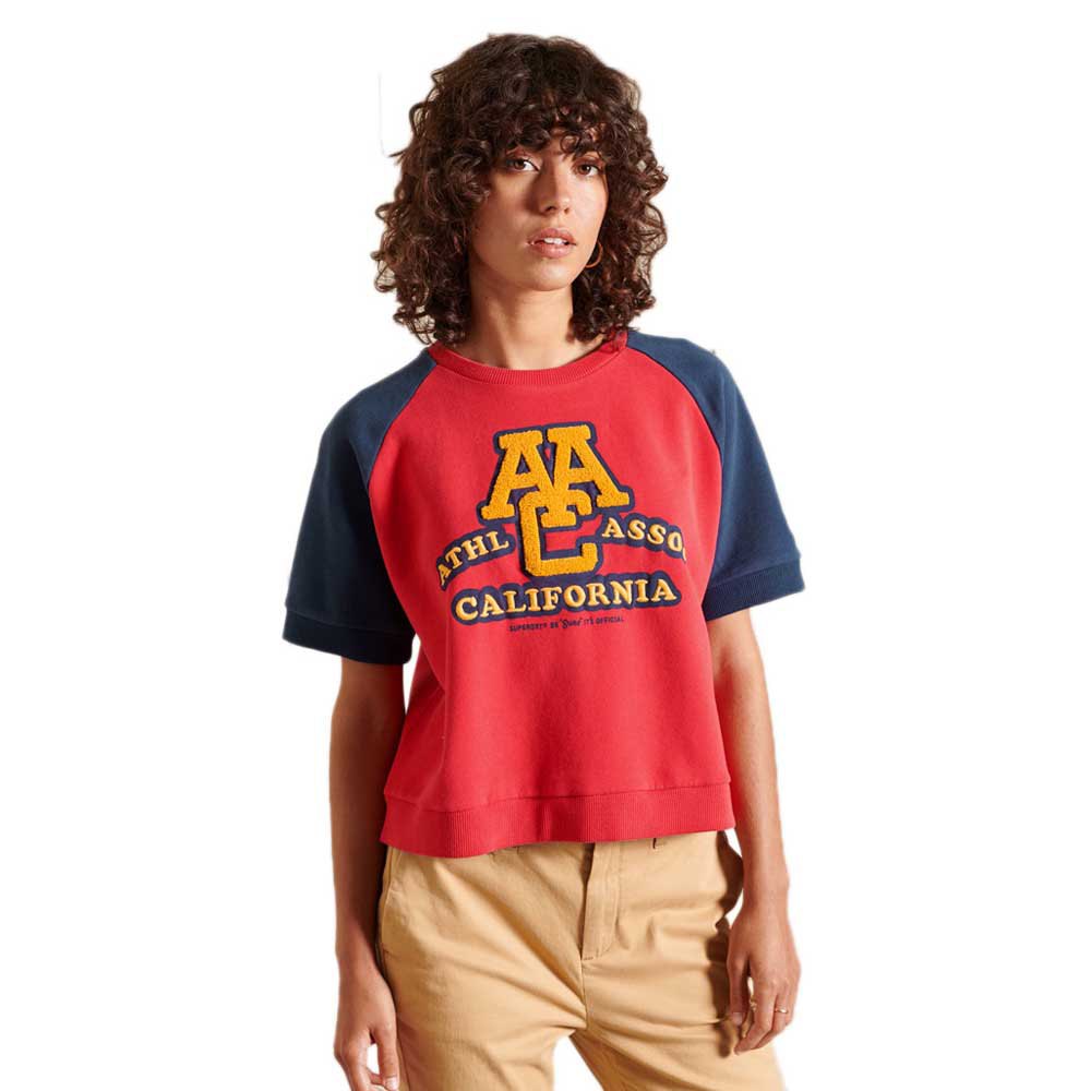 Superdry Collegiate Colourblock Kurzarm T-shirt L Rouge Red günstig online kaufen