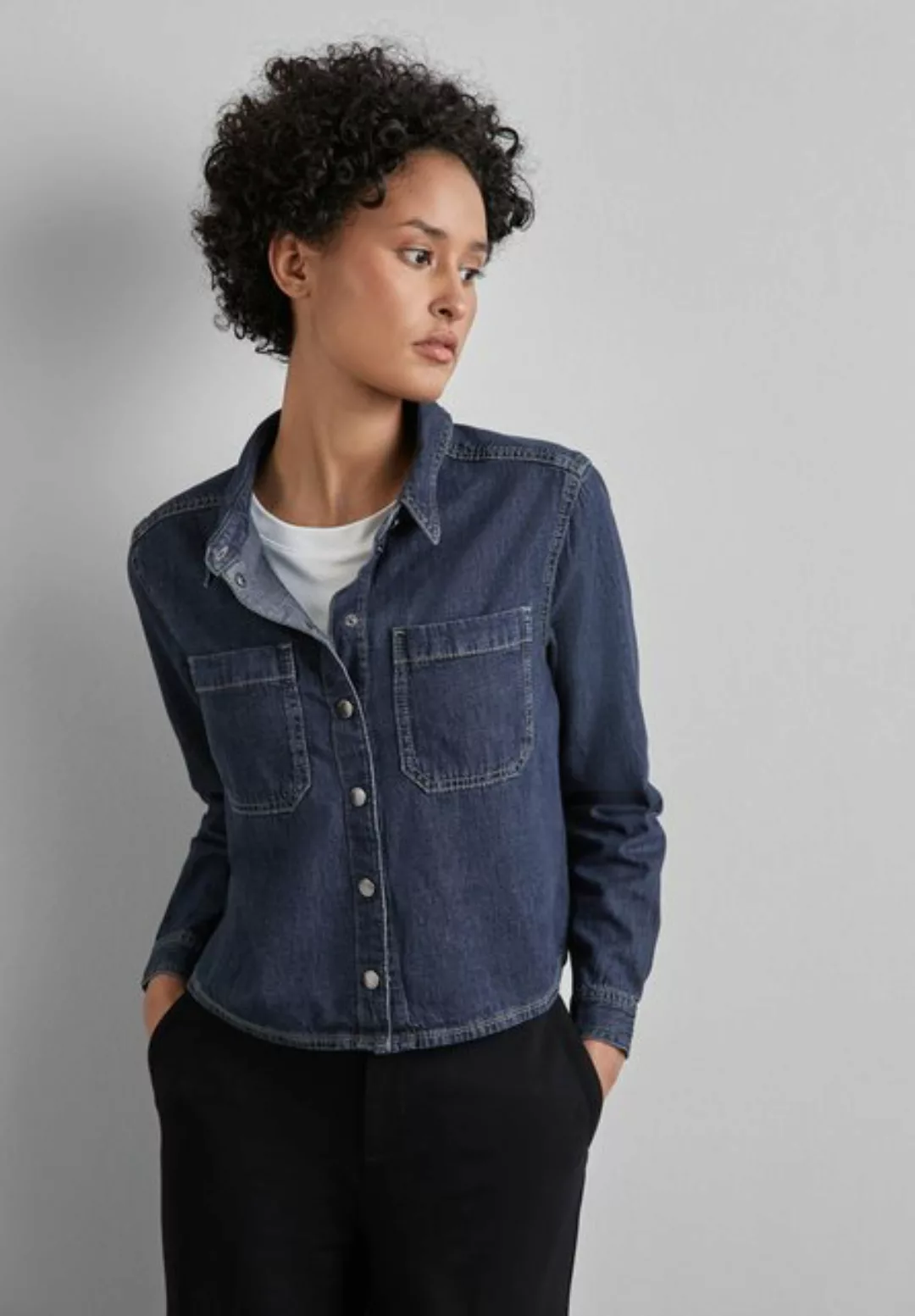 STREET ONE Jeansbluse, in Denim-Optik günstig online kaufen