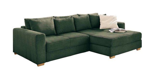 Ecksofa Polstergarnitur R/L KAMPEN, Grün, Cord, B 288 cm, mit Ausziehfunkti günstig online kaufen