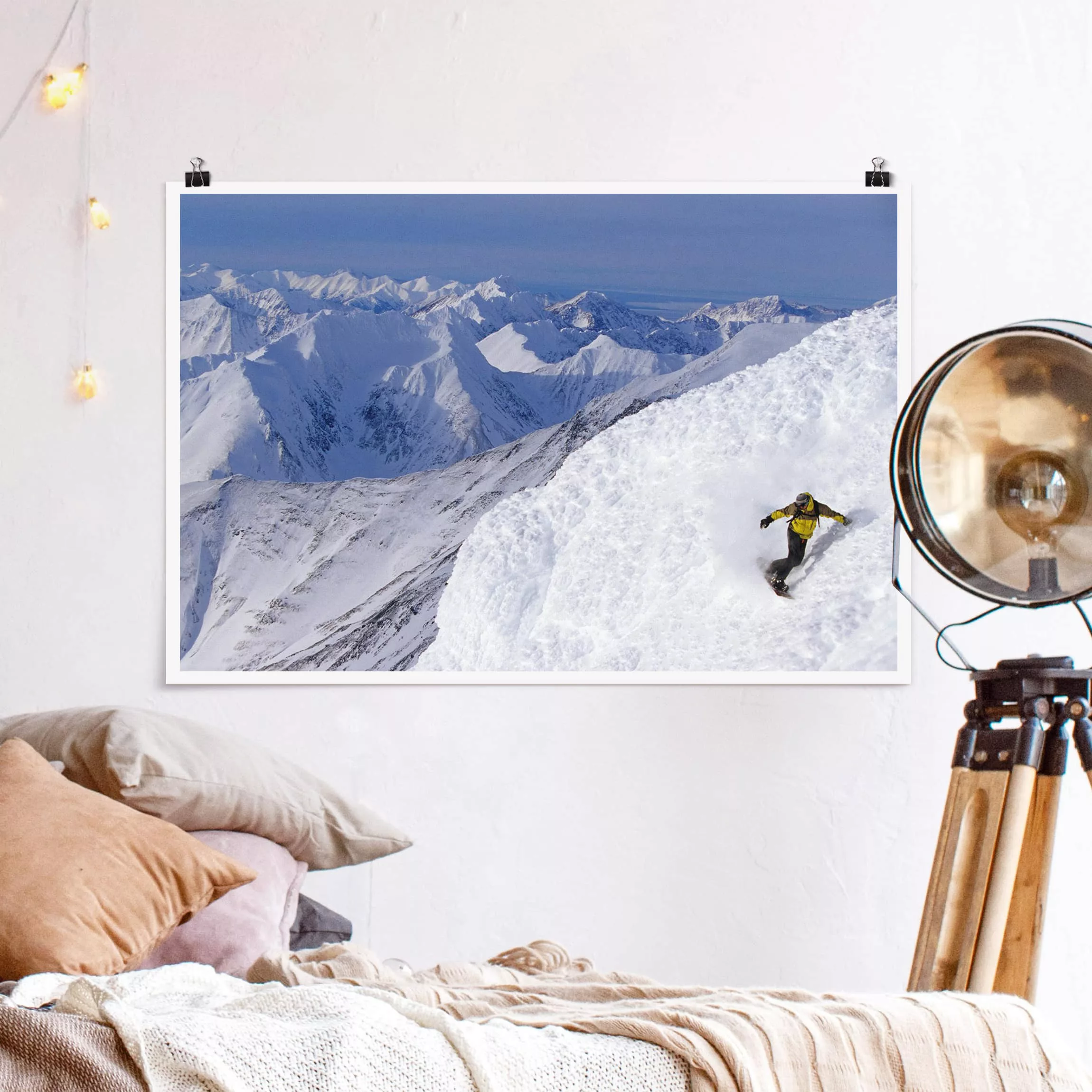 Poster Natur & Landschaft - Querformat Snowboarding günstig online kaufen