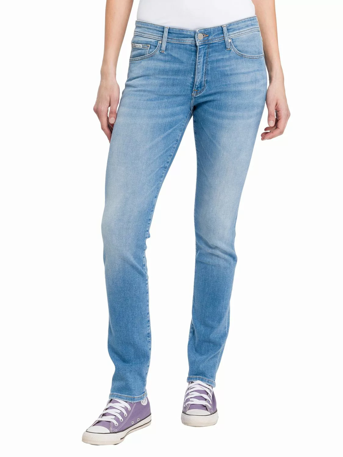 Cross Jeans Damen Jeans ANYA - Slim Fit - Blau - Medium Blue günstig online kaufen