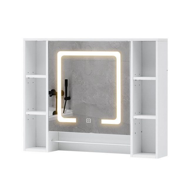 CLIPOP Badezimmerspiegelschrank 90x15.5x70cm Wandschrank (1er Set) LED Bads günstig online kaufen