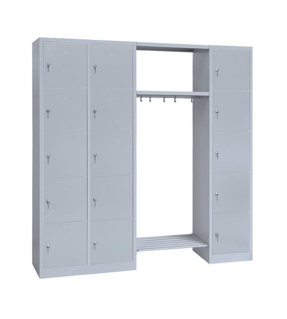 Steelboxx Fächerschrank 15 Fächer Schließfachgarderobe Spind mittig 180x191 günstig online kaufen