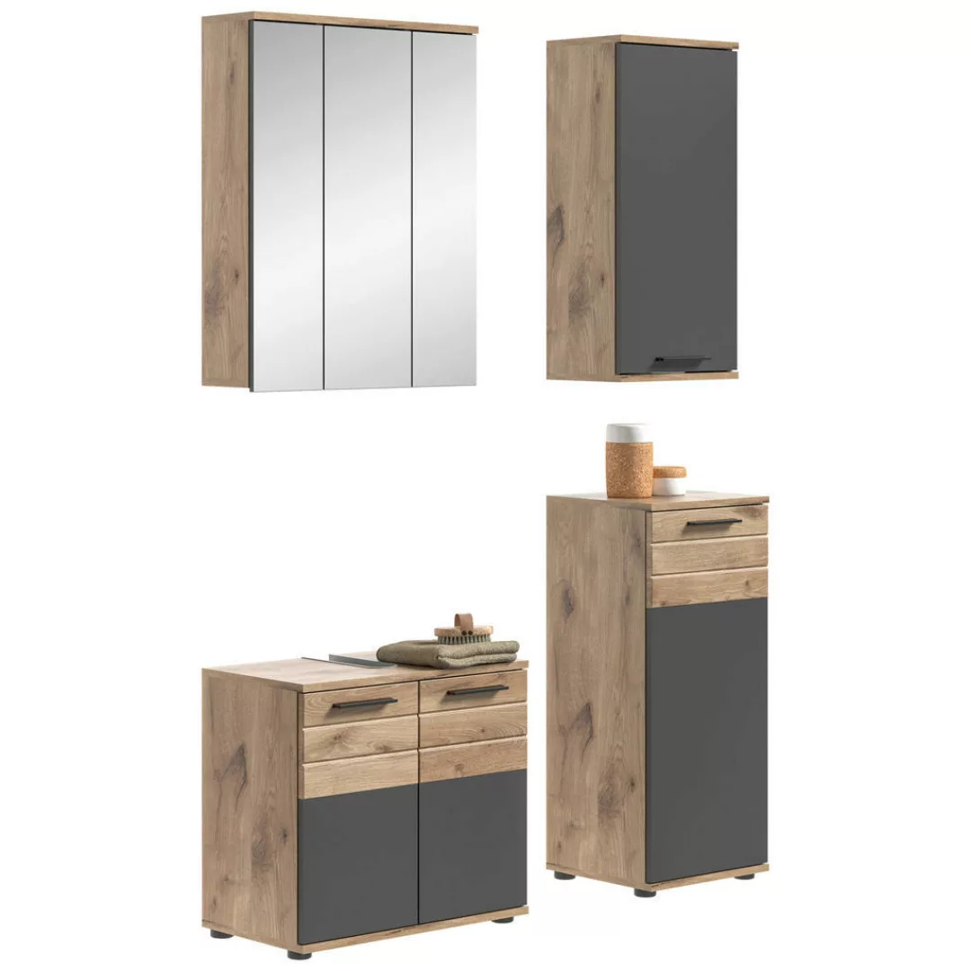 Badezimmer-Set MASON Nox Oak Nachbildung edles Basaltgrau Nachbildung B/H/T günstig online kaufen