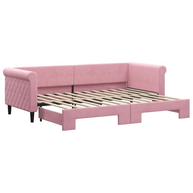 vidaXL Gästebett Gästebett Tagesbett Ausziehbar Rosa 80x200 cm Samt Bett Be günstig online kaufen