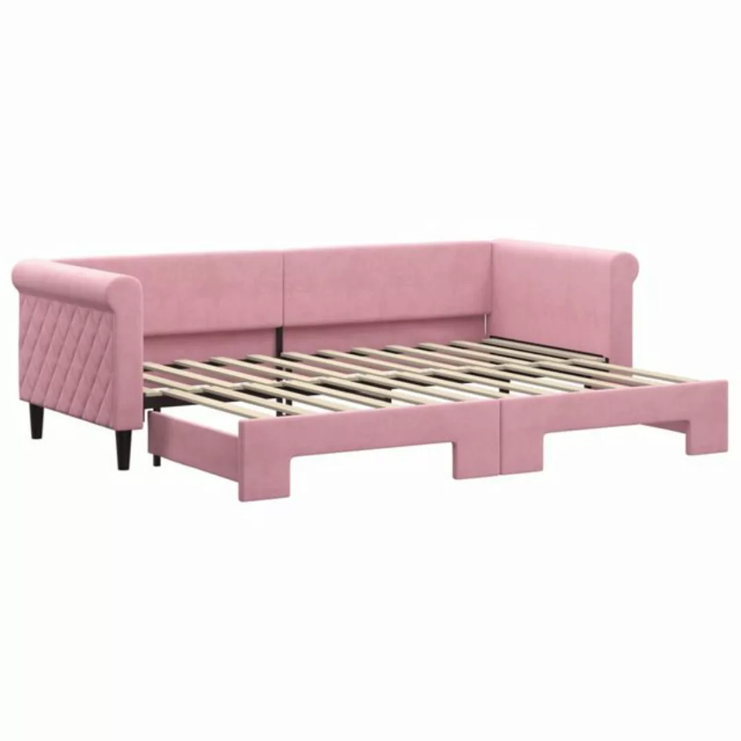 vidaXL Bett Tagesbett Ausziehbar Rosa 80x200 cm Samt günstig online kaufen