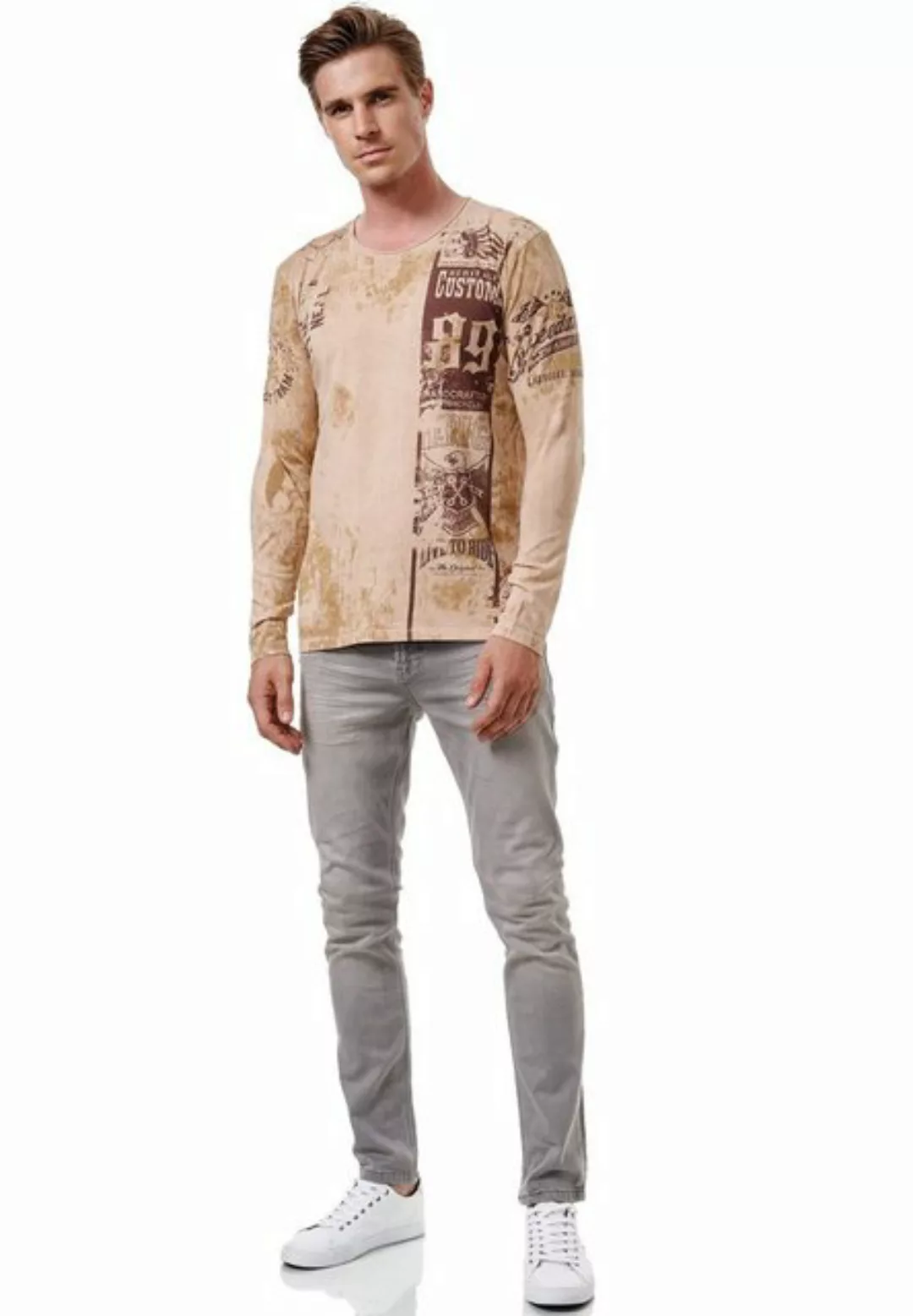 Rusty Neal Langarmshirt mit coolem Print günstig online kaufen