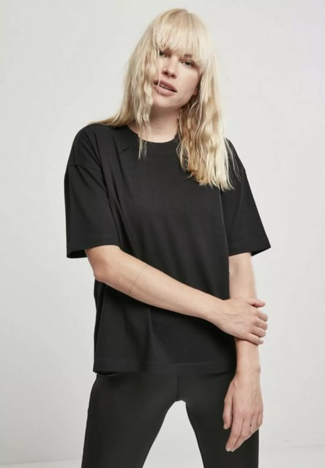 URBAN CLASSICS T-Shirt Urban Classics Damen Ladies Organic Oversized Pleat günstig online kaufen