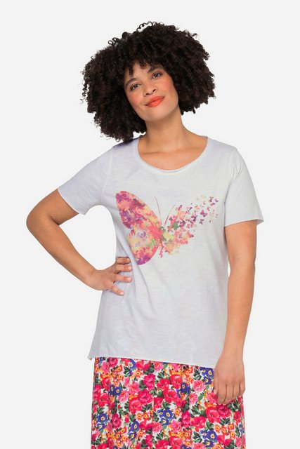 Angel of Style Rundhalsshirt T-Shirt Schmetterlings-Druck Rundhals Halbarm günstig online kaufen