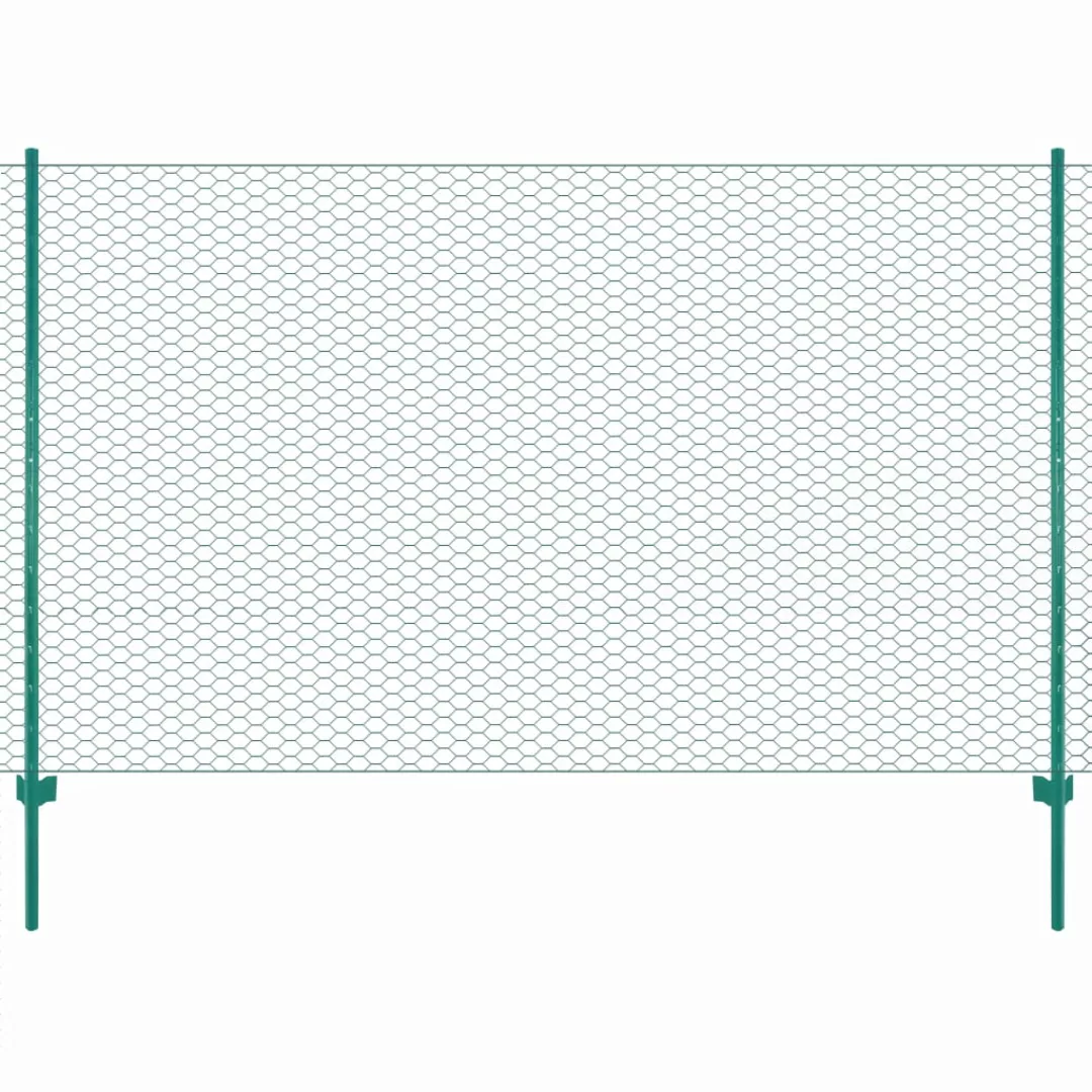 Maschendrahtzaun Mit Pfosten Stahl 25 X 2 M Grün günstig online kaufen