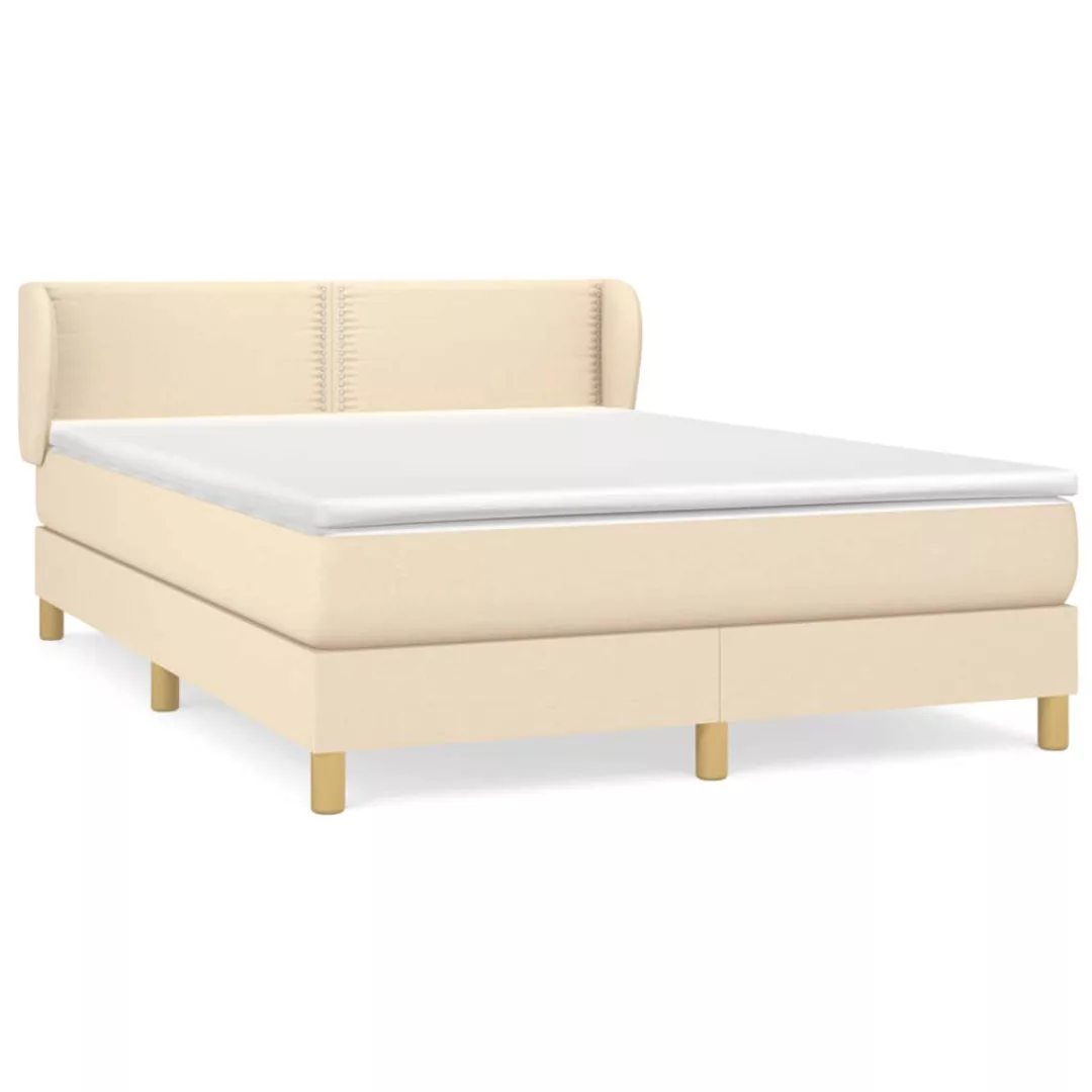 Vidaxl Boxspringbett Mit Matratze Creme 140x200 Cm Stoff günstig online kaufen
