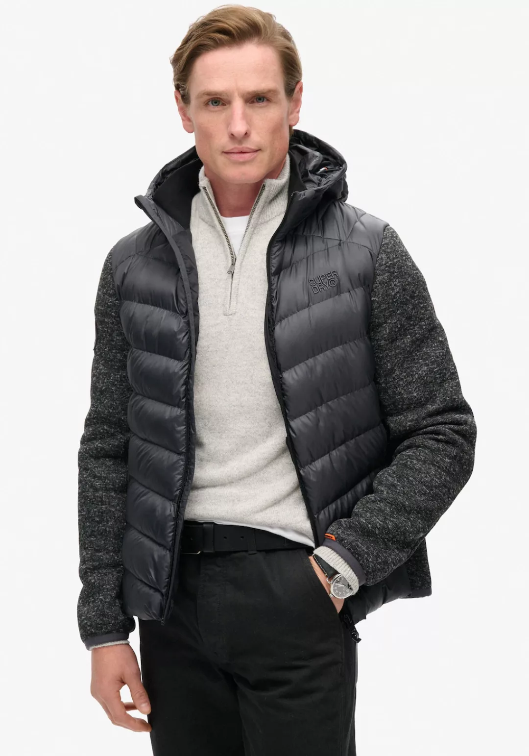 Superdry Steppjacke "Hooded Knit Storm Hybrid Jkt" günstig online kaufen