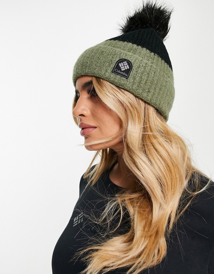 Columbia – Winter Blur– Strickmütze in Grün mit Bommel günstig online kaufen