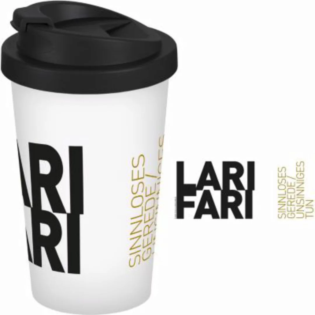 Infinite "Coffee to go Becher ""Larifari"", 400ml" schwarz/weiß günstig online kaufen