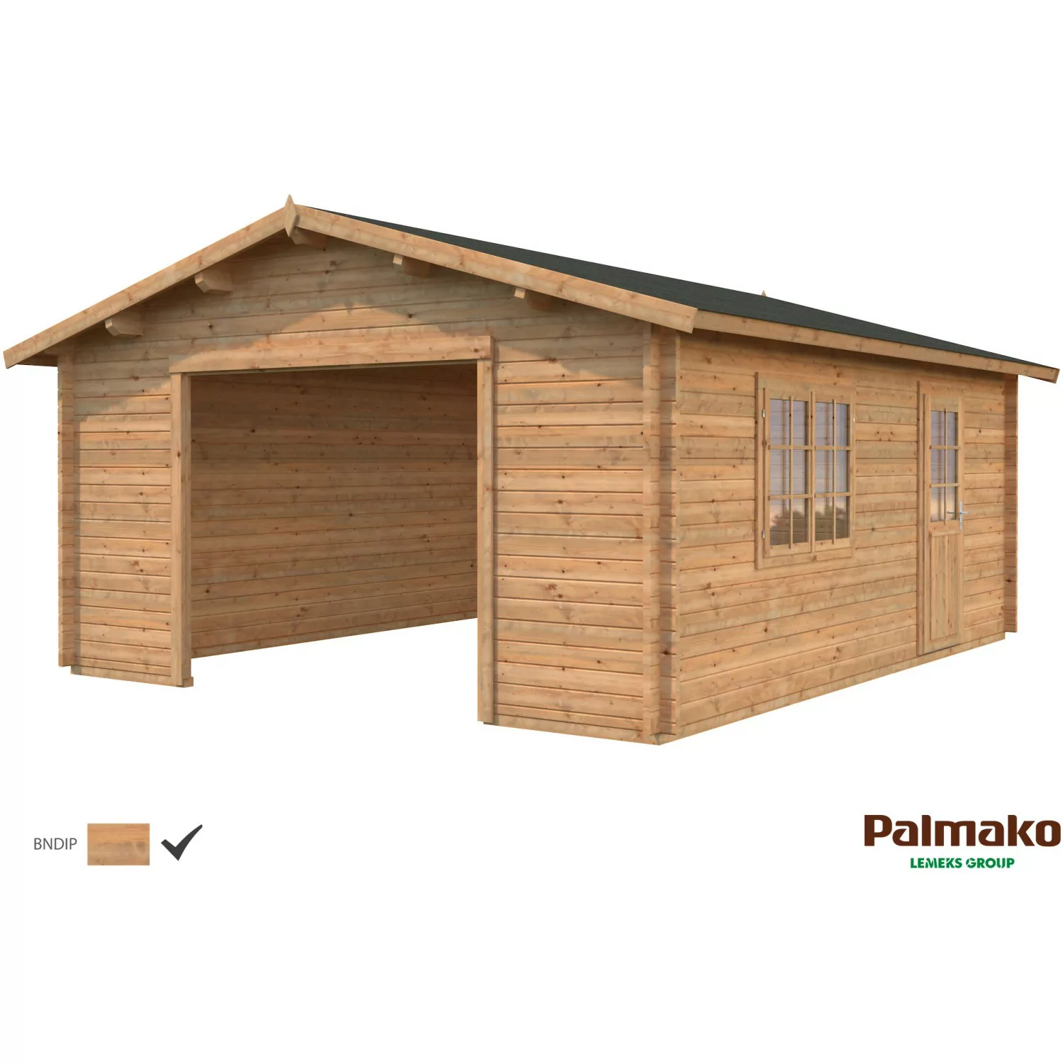 Palmako Holzgarage Roger ohne Tor Braun tauchgrundiert 450 cm x 550 cm günstig online kaufen