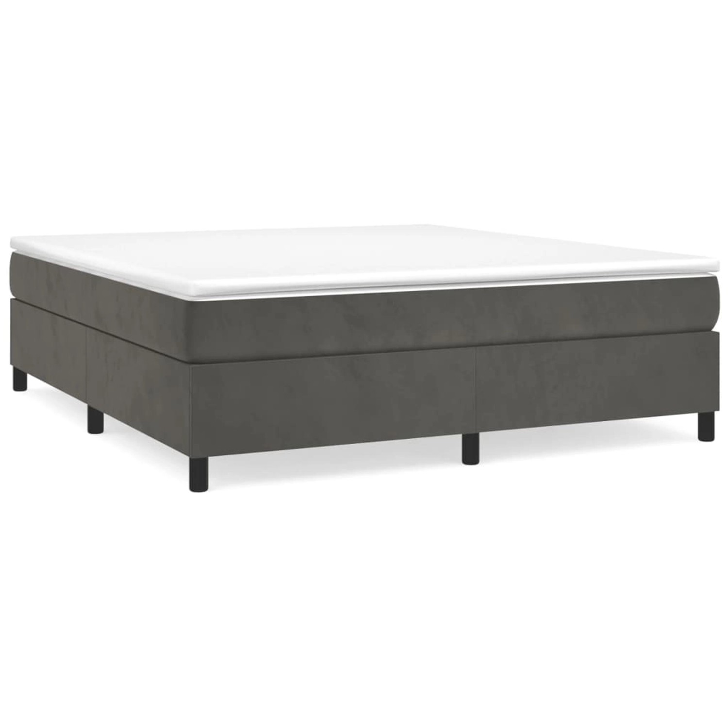 vidaXL Boxspringbett mit Matratze Dunkelgrau 200x200 cm Samt1398249 günstig online kaufen