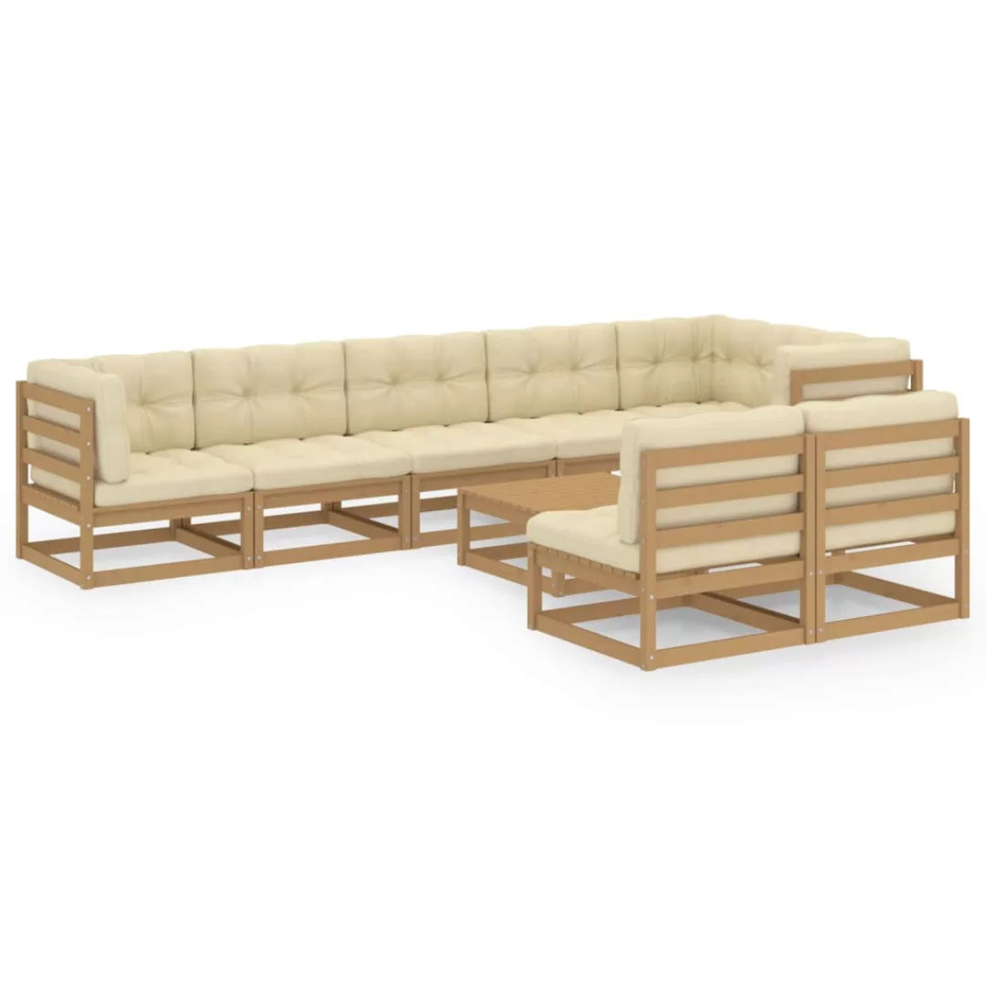 9-tlg. Garten-lounge-set Mit Kissen Kiefer Massivholz günstig online kaufen
