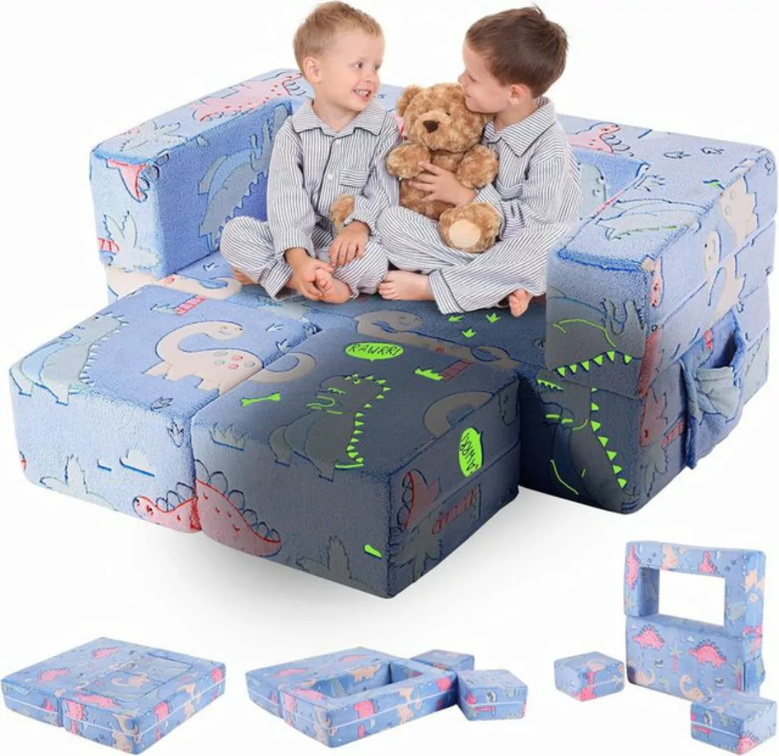 TLGREEN Kindersofa 2-in-1 Kinder Sofa mit Schlaffunktion, Modulare Mini Sof günstig online kaufen