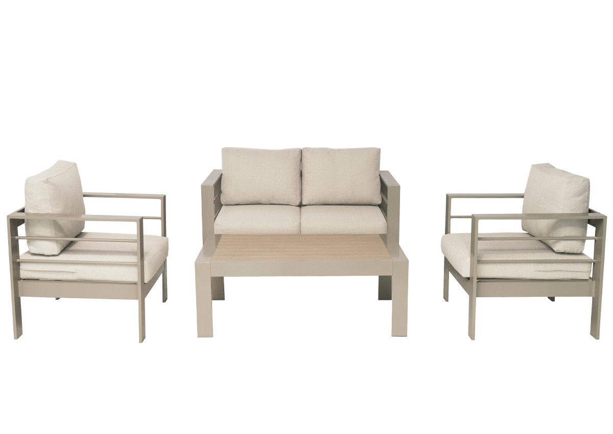 MeXo Gartenlounge-Set Aluminium Balkonmöbel Set 4 günstig online kaufen
