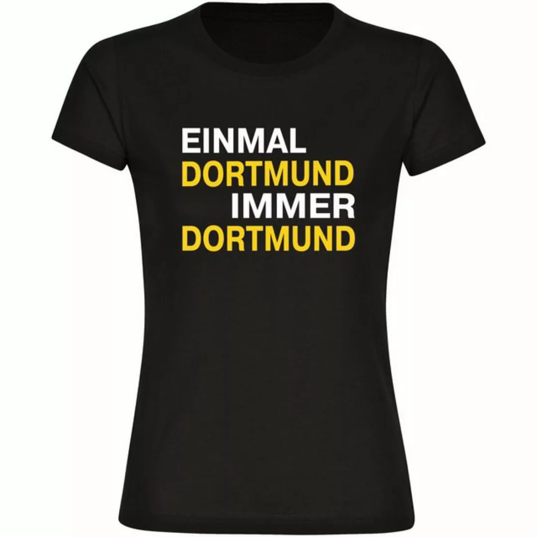 multifanshop T-Shirt Damen Dortmund - Einmal Immer - Frauen günstig online kaufen