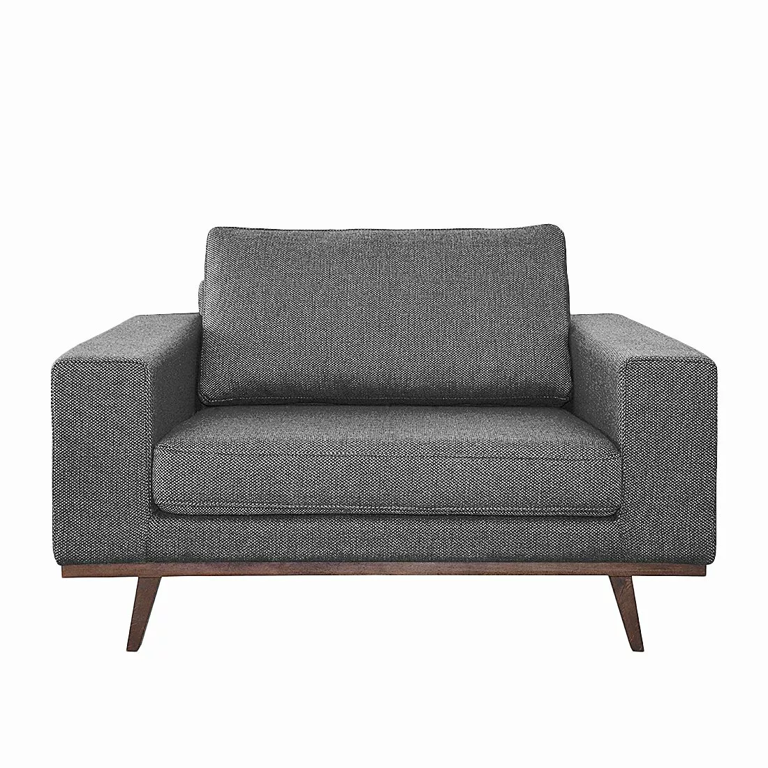 home24 Mørteens Sessel Billund Grau Strukturstoff 122x84x91 cm (BxHxT) günstig online kaufen