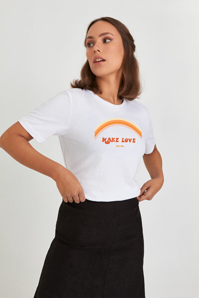 Reine Weiche Bio-baumwolle - Oversize Shirt / Make Love - Not War günstig online kaufen