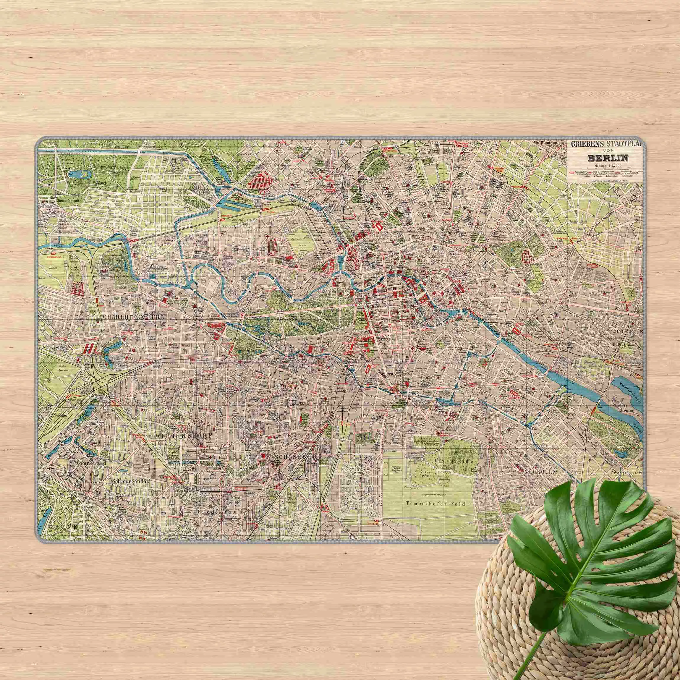 Teppich Vintage Stadtplan Berlin günstig online kaufen