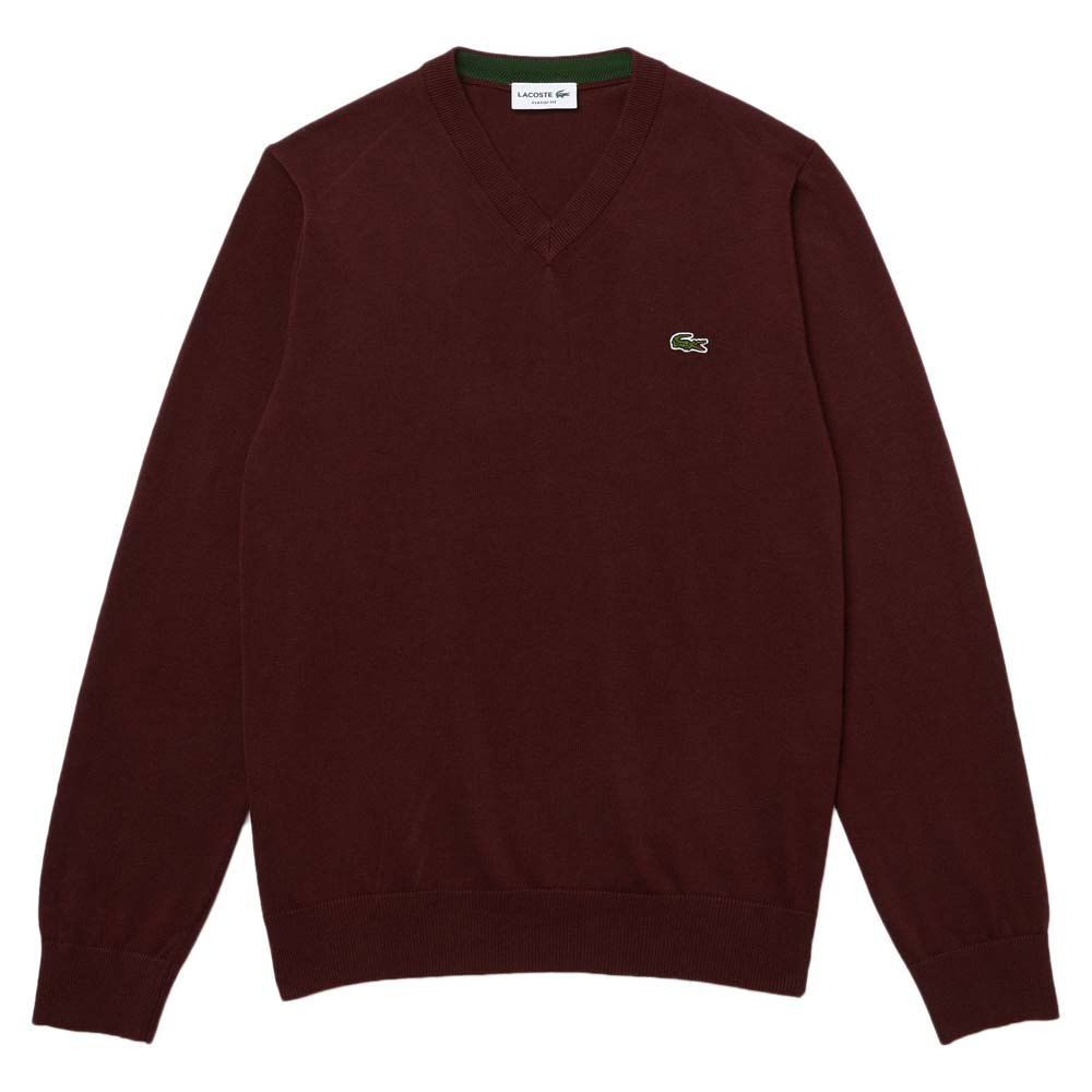 Lacoste Classic Fit Ribbed Baumwollpullover Mit V-ausschnitt L Vine Chine günstig online kaufen