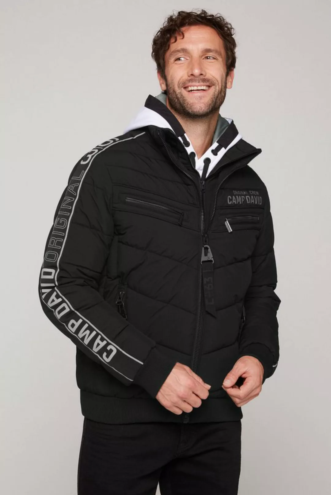 CAMP DAVID Winterjacke mit Rippbündchen im Ärmel günstig online kaufen