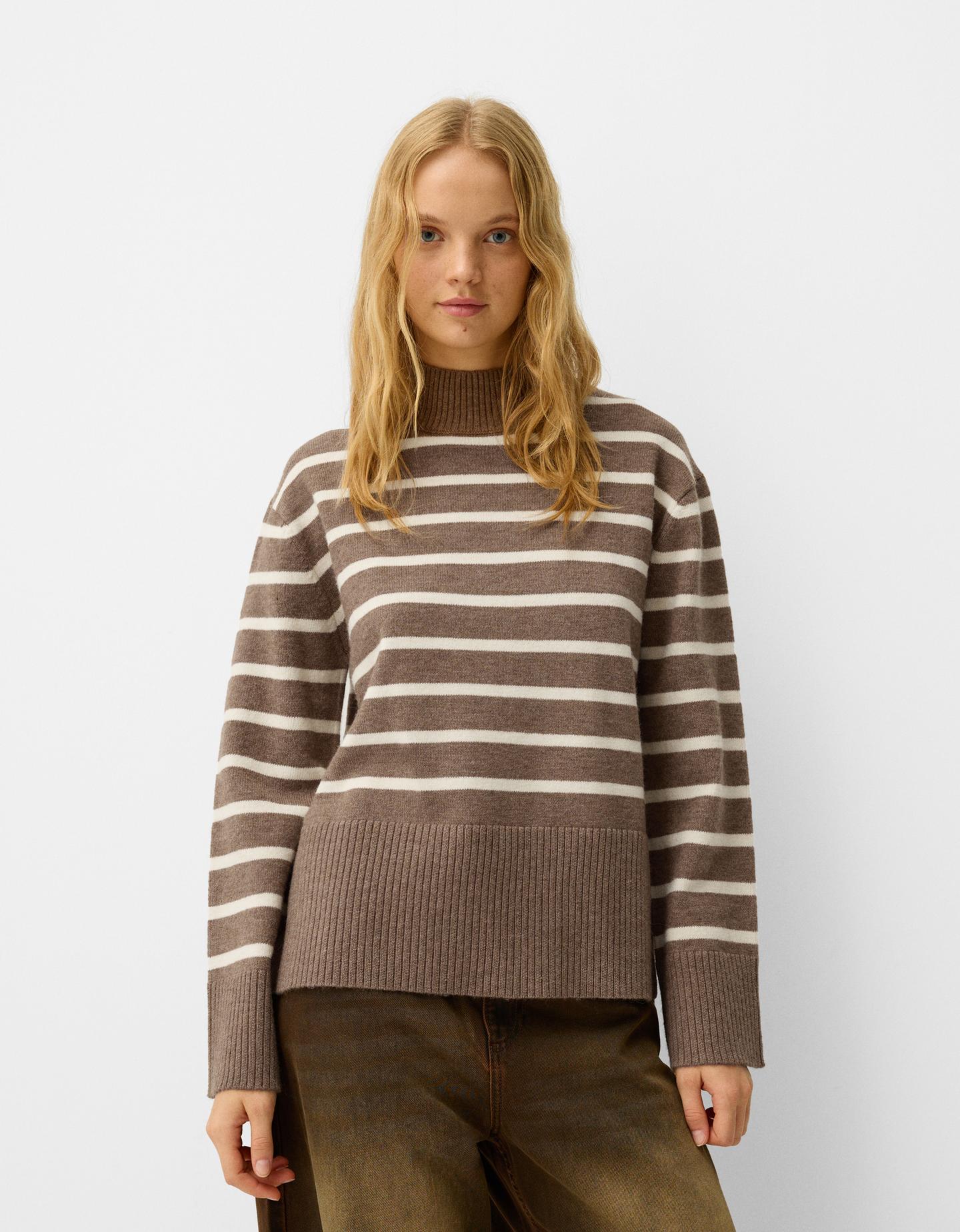 Bershka Rollkragenpullover Damen L Braun günstig online kaufen