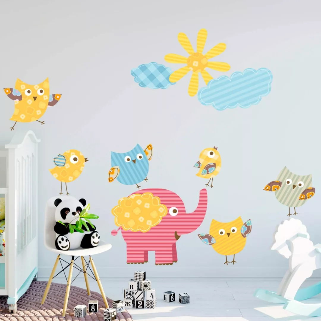 Wall-Art Wandtattoo »Baby Elefant Kinderzimmer Tiere Set«, selbstklebend, e günstig online kaufen