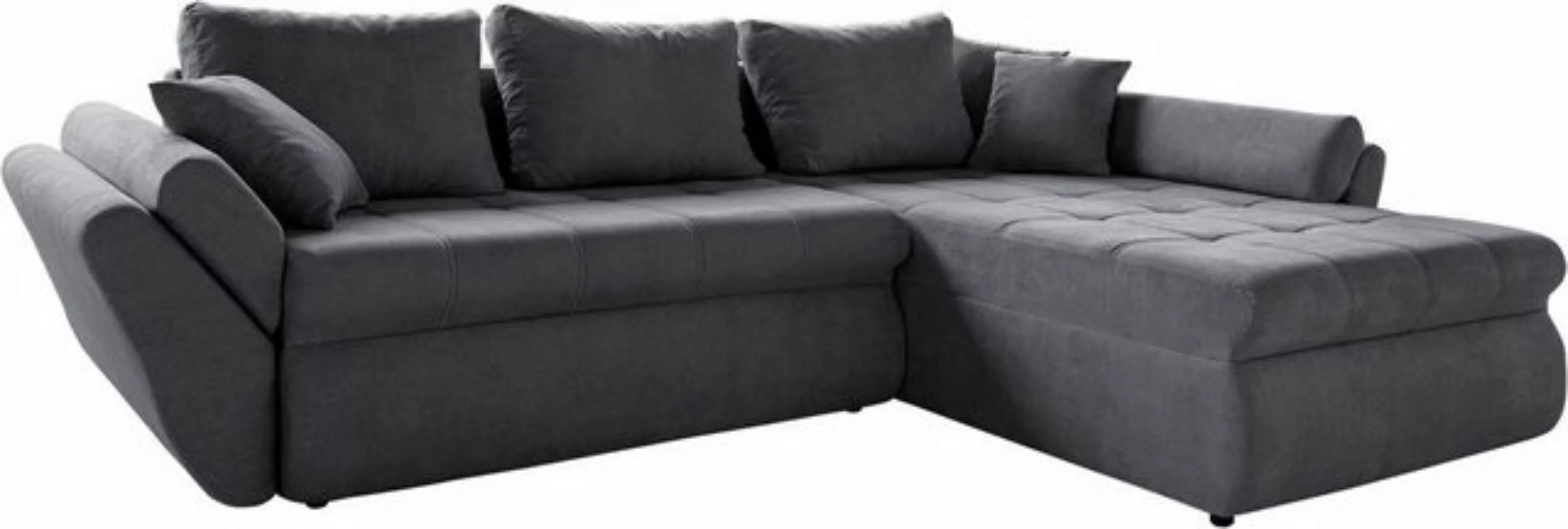 DELIFE Ecksofa Loana, Graphite 275x185 Ecksofa Schlaffunktion Ottomane vari günstig online kaufen