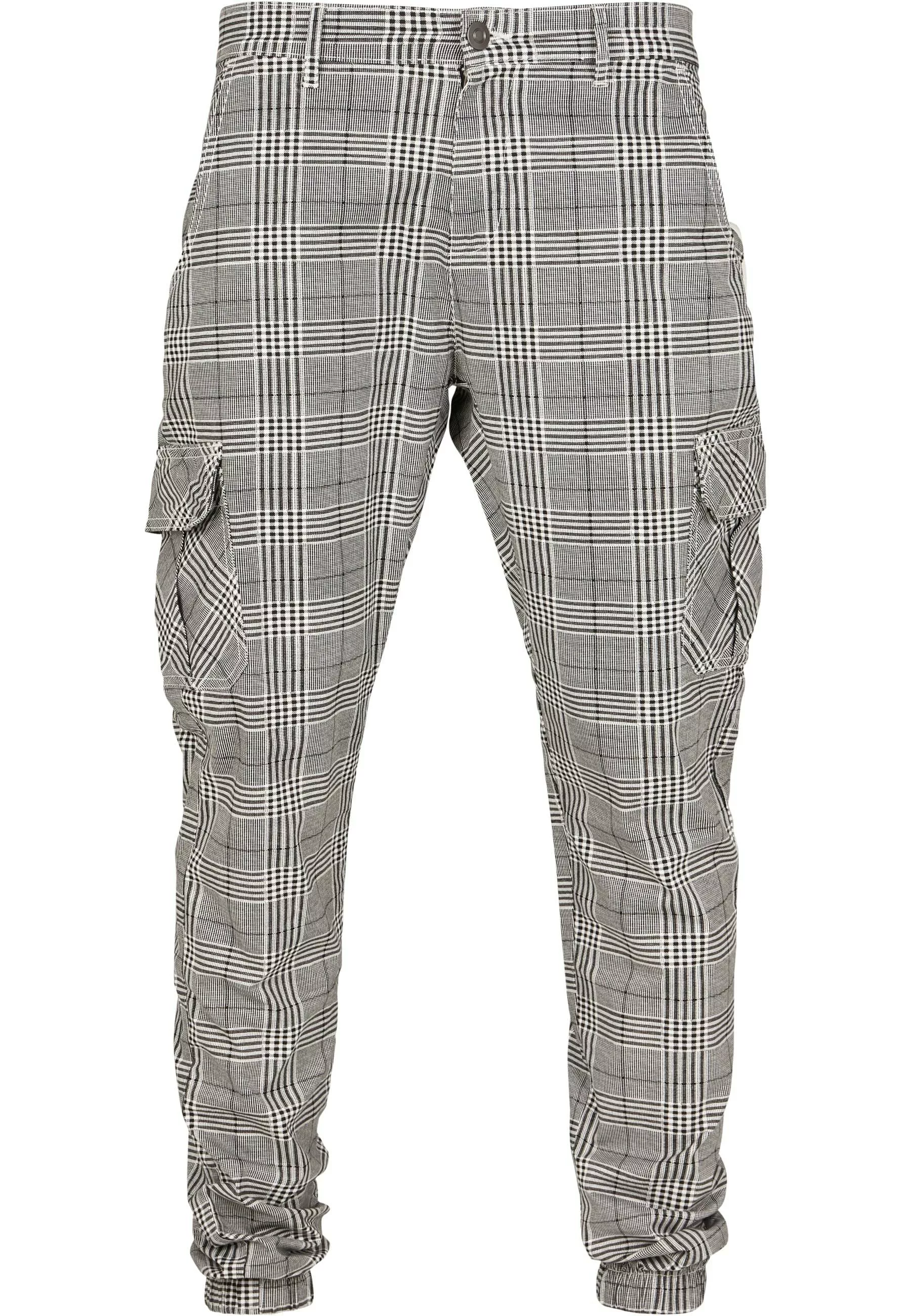 URBAN CLASSICS Cargohose "Urban Classics Herren AOP Glencheck Cargo Jog Pan günstig online kaufen