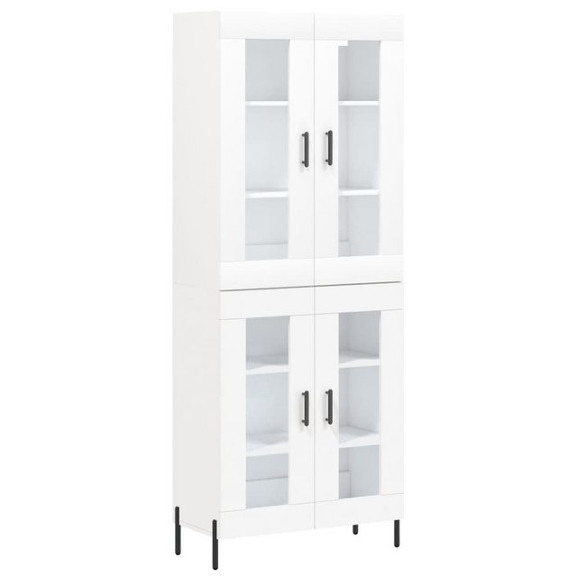 vidaXL Vitrine Highboard Weiß 69,5x34x180 cm Spanplatte Glas Vitrine günstig online kaufen