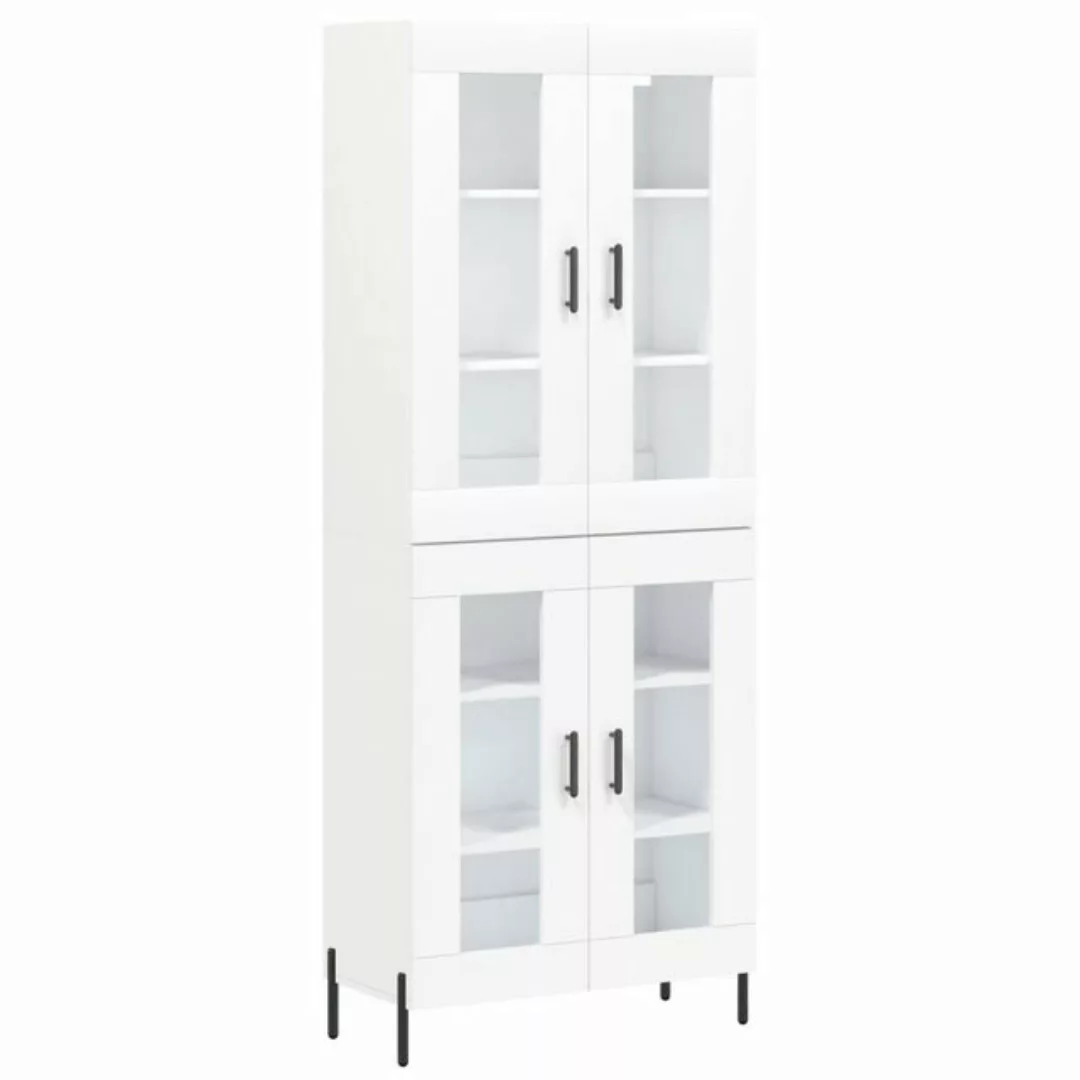 vidaXL Vitrine Highboard Weiß 69,5x34x180 cm Spanplatte Glas Vitrine günstig online kaufen