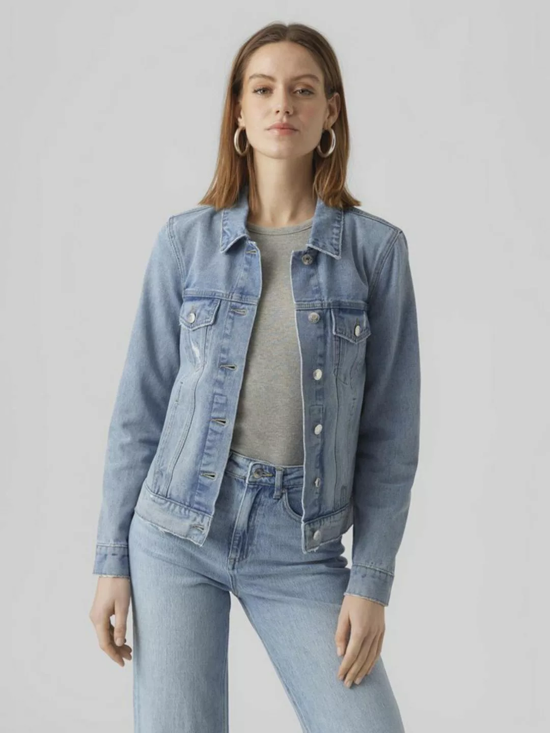 Vero Moda Jeansjacke VMZORICA LS DENIM JACKET MIX NOOS mit leichten Destroy günstig online kaufen