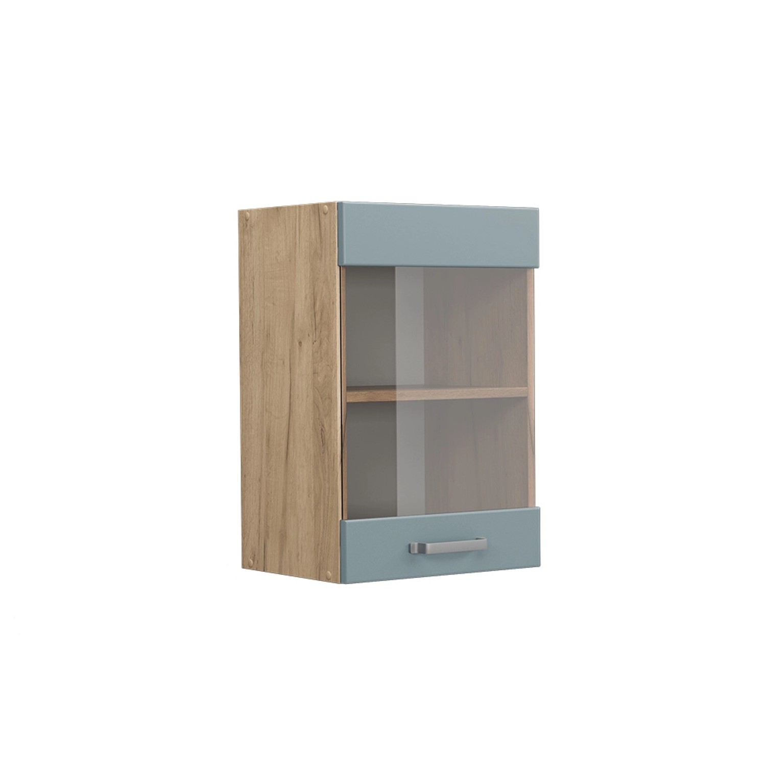 Vicco Glashängeschrank R-Line, Blau-Grau/Goldkraft Eiche, 40 günstig online kaufen